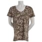 Womens Architect(R) Short Sleeve V Neck Abstract Floral Tee - image 1