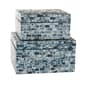 9th & Pike&#40;R&#41; Blue Shell Mosaic Wood Storage Boxes - Set of 2 - image 1