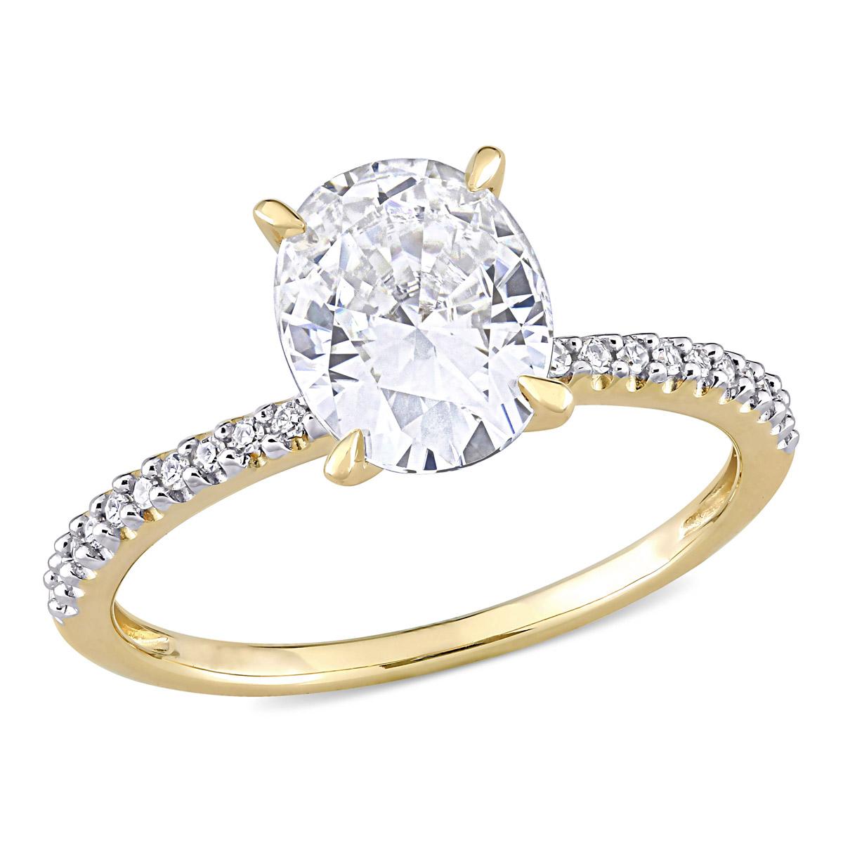 Gemstone Classics™ 14kt. Gold 2ctw. Moissanite Engagement...