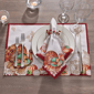 Threadmade Holiday Turkey Bordered Fall Placemat - Set of 4 - image 2