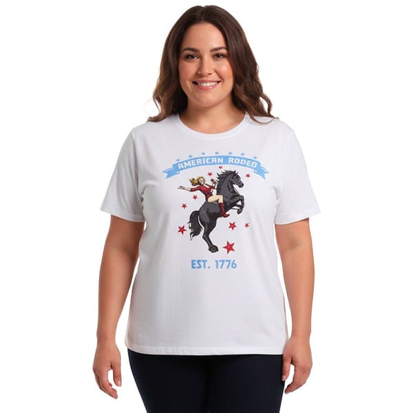 Plus Size Club 76 Short Sleeve American Rodeo Graphic Tee - image 