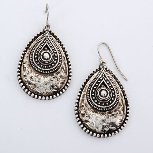 Ruby Rd. Overlay Teardrop Earrings - image 