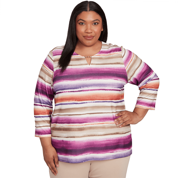 Plus Size Alfred Dunner Urban Legend Watercolor Biadere Beaded S