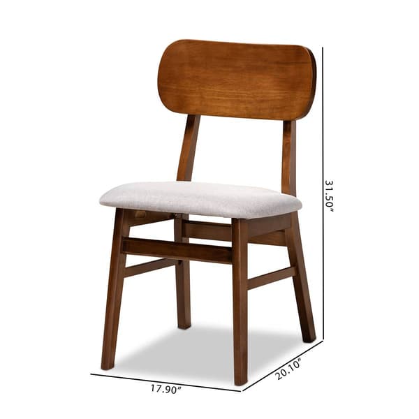 Baxton Studio Euclid Walnut Brown Wood 2pc. Dining Chair Set