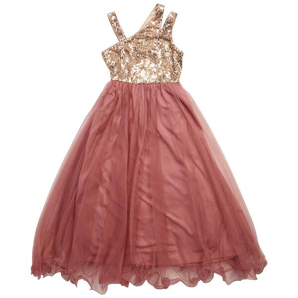 Girls &#40;7-16&#41; Speechless&#40;R&#41; Sleeveless Asymmetrical Sequin Dress - image 