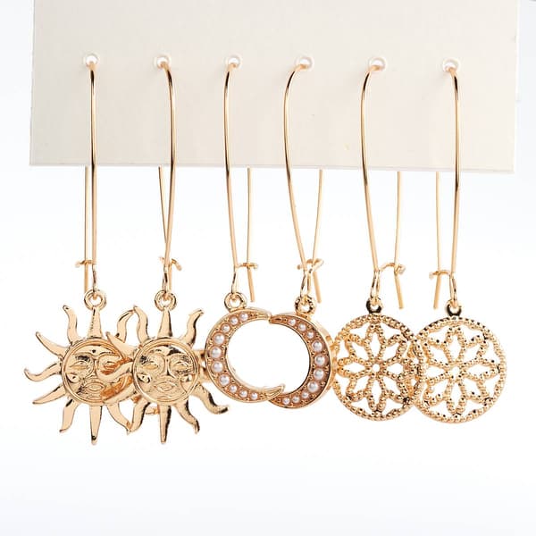 Ashley Trio of Celestial Drop Earrings - image 