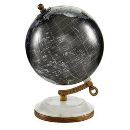 9th & Pike® Black Marble And Metal Modern World Globe