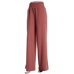 Womens One 5 One Knit Crepe Smocked Waist Wide Leg Pants