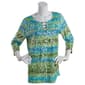 Womens Emily Daniels 3/4 Sleeve Bar Neck Spotted Foil Print Top - image 1