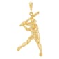 Gold Classics(tm) Yellow Gold Diamond-Cut Baseball Player Pendant - image 1