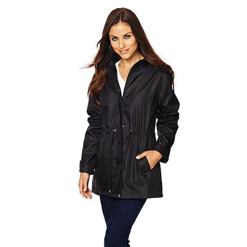 Womens Capelli Solid Cinched Waist Rain Slicker - image 