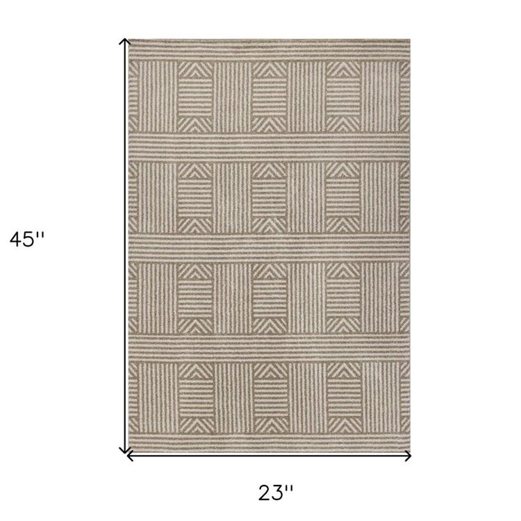 9th & Pike® Geometric Lines UV Treated Rectangular Accent Rug