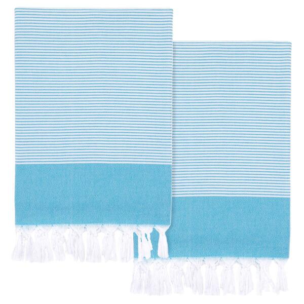 Linum Home Textiles Elegant Stripe Pestemal Beach Towel -Set of 2 - image 