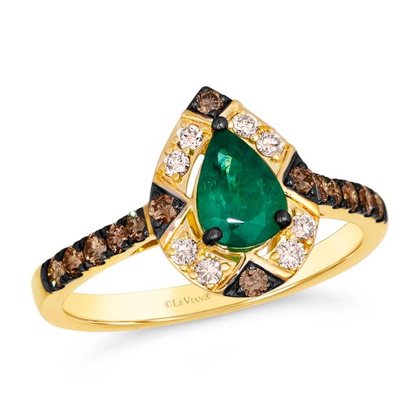 Le Vian(R) Pear-Shaped Costa Smeralda Emerald(tm) Honey Gold(tm) Ring - image 