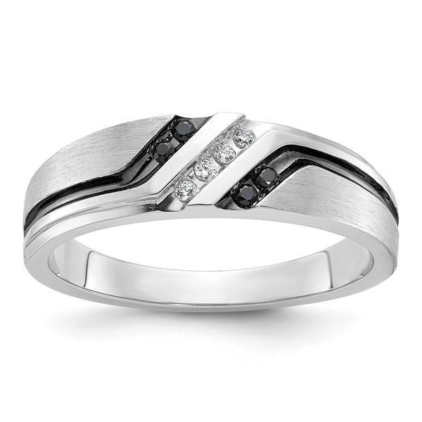 Mens Gentlemens Classics(tm) 14kt. White Gold 1/8ct. Diamond Ring - image 