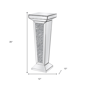HomeRoots Silver Glass & Faux Crystals Pedestal Accent Table - image 3