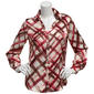 Juniors A. Byer Plaid Satin Button Front Blouse - image 1