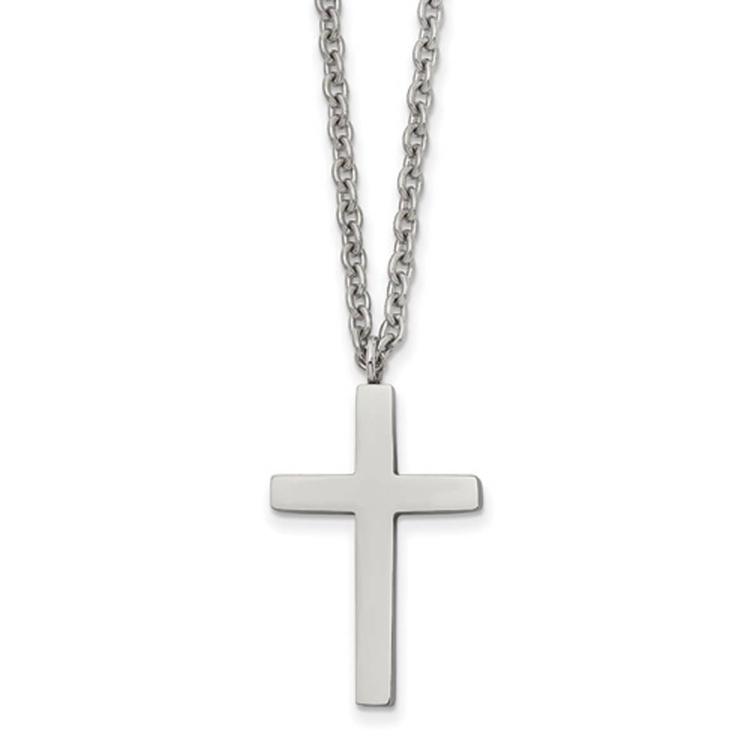 Mens Gentlemen's Classics(tm) Cross Necklace with High Polish Shine