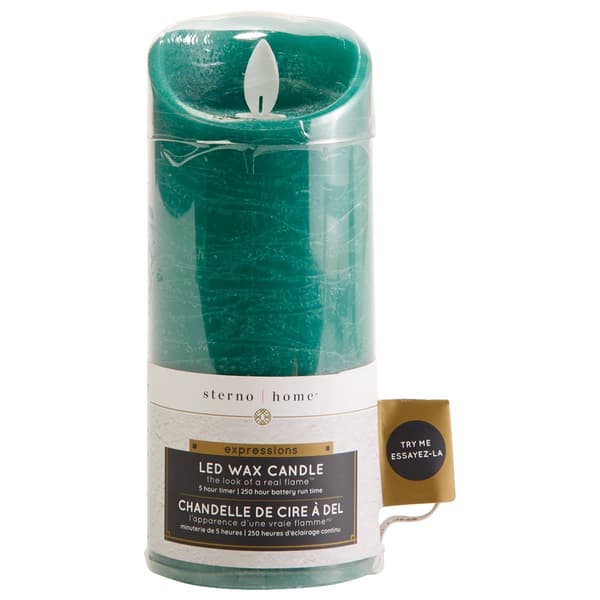 Sterno Home Rustic Jade LED Flameless Pillar Candle Boscov's