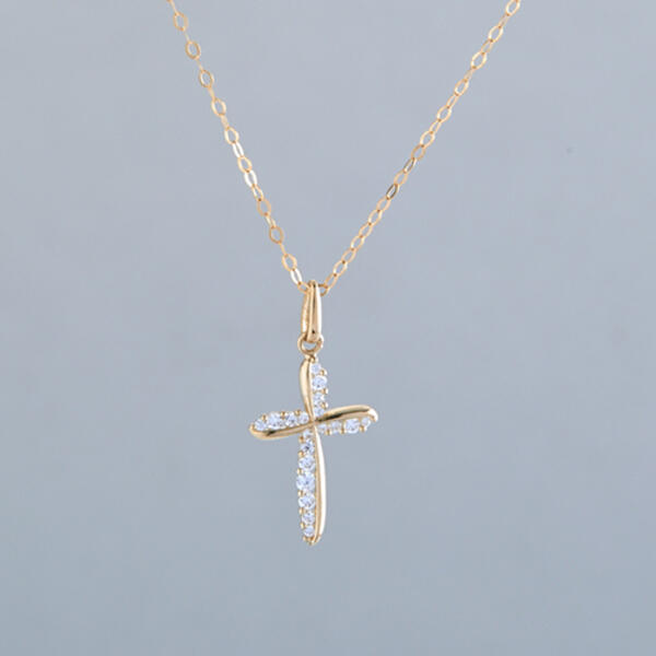 Kids10kt. Yellow Gold Cross Pendant Necklace - image 