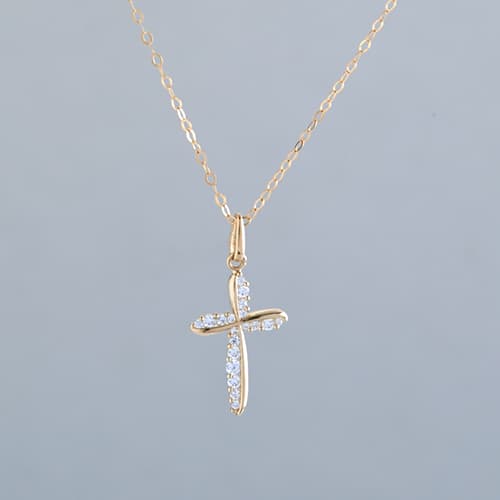 Kids10kt. Yellow Gold Cross Pendant Necklace - image 