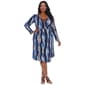 Plus Size White Mark Blue Snake Wrap Dress - image 1