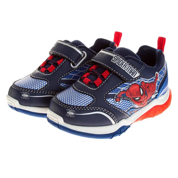 Little Boys Marvel Spider-Man Light Up Blue Athletic Sneakers
