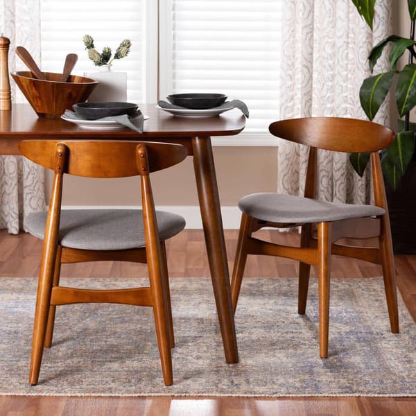 Baxton Studio Flora Mid-Century Set of 2 Dining Chairs