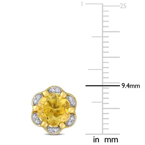 Sophia B 14kt. Gold 1 1/2ctw. Citrine & Diamond Stud Earrings