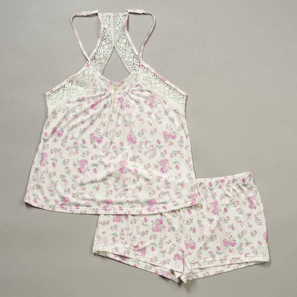 Womens Jessica Simpson Bella Blooms Lace Racerback Pajama Set - image 