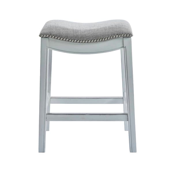 New Ridge Home Goods Zoey Counter-Height Saddle-Seat Barstool