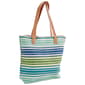 Renshun Striped Straw Tote - Green/Blue - image 3