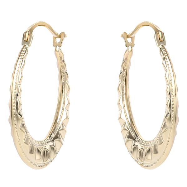 10kt. Yellow Gold Ripple Hoop Earrings