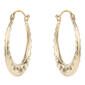 10kt. Yellow Gold Ripple Hoop Earrings - image 2