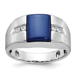 Mens Gentlemens Classics(tm) 14kt. White Gold Sapphire Accent Ring