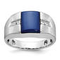 Mens Gentlemens Classics(tm) 14kt. White Gold Sapphire Accent Ring - image 1