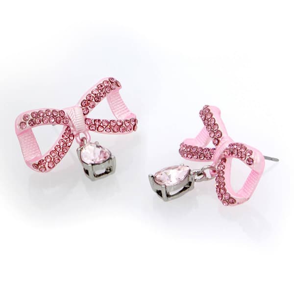 Betsey Johnson Fancy Bow Drop Earrings