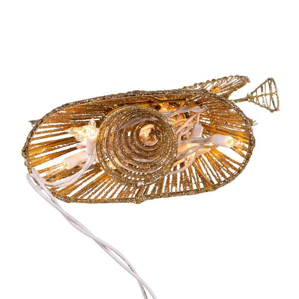 Kurt Adler 20 Light Incandescent Gold Glitter Angel Tree Topper