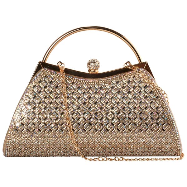 D''Margeaux Stone Top Handle Clutch With Chain - image 