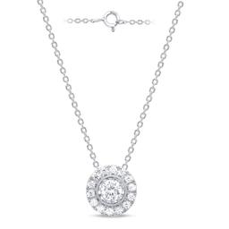 Nova Star(R) Sterling Silver 1/4ctw. Lab Grown Diamond Halo Pendant
