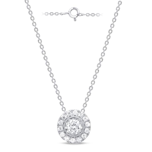 Nova Star&#40;R&#41; Sterling Silver 1/4ctw. Lab Grown Diamond Halo Pendant