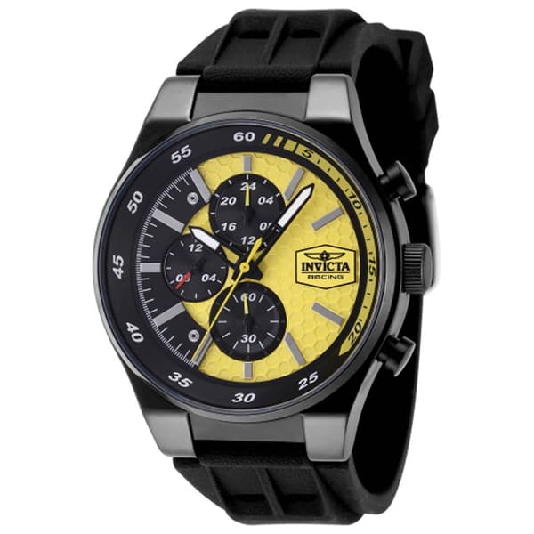 Mens Invicta Racing Black/Yellow Dial Quartz Watch - 48876 - image 
