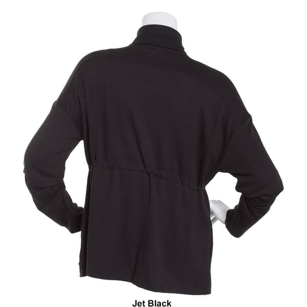 Womens Nine West Active Fleece Hi Neck Cinched Waist Pullover Top