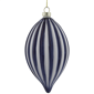 Northlight Blue & White Striped Finial Glass Christmas Ornament - image 3