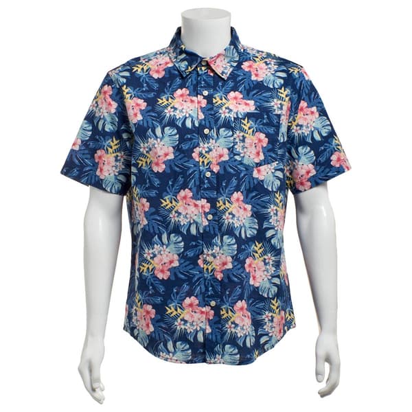 Mens Chaps Floral Chambray Button Down Shirt - image 