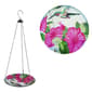 Alpine 10in. Red Flowers & Hummingbird Glass Hanging Birdfeeder - image 1