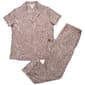 Womens Nicole Miller Short Sleeve Cheetah Long Leg Pajama Set - image 1
