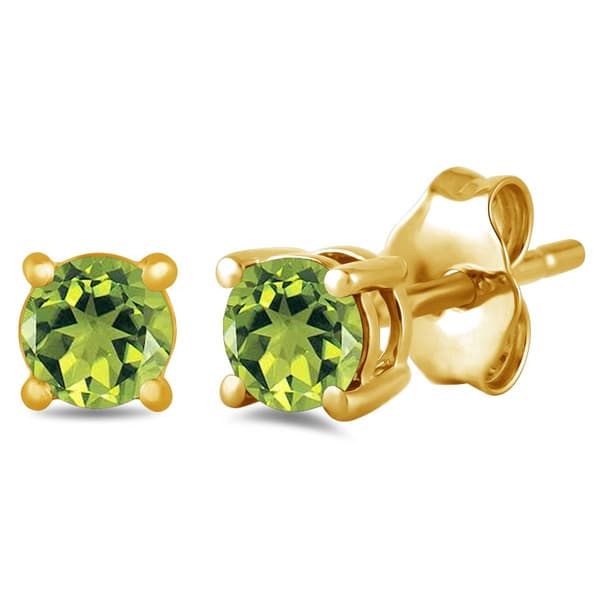 Gemstone Classics(tm) Gold over Silver Created Peridot Stud Earrings