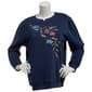 Plus Size Hasting & Smith Falling Floral Leaf Fleece Sweatshirt - image 1