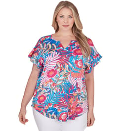 Plus Size 24/7 Comfort Apparel Butterfly Print Empire Waist Dress - Boscov's